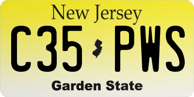 NJ license plate C35PWS