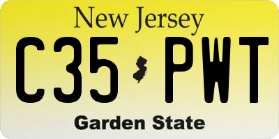NJ license plate C35PWT