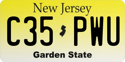 NJ license plate C35PWU