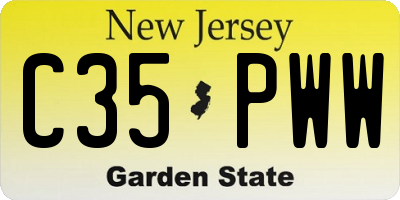 NJ license plate C35PWW