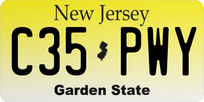 NJ license plate C35PWY