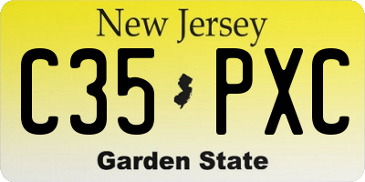 NJ license plate C35PXC