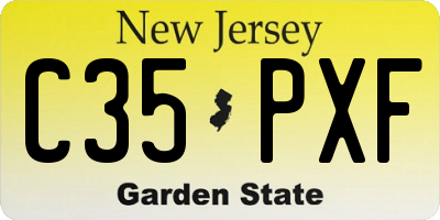 NJ license plate C35PXF