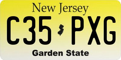 NJ license plate C35PXG