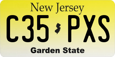 NJ license plate C35PXS