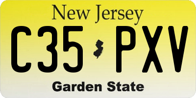 NJ license plate C35PXV