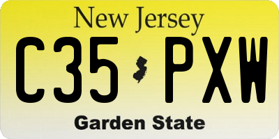 NJ license plate C35PXW