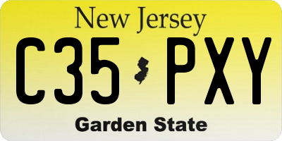 NJ license plate C35PXY