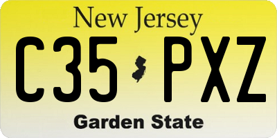 NJ license plate C35PXZ