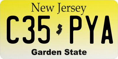 NJ license plate C35PYA