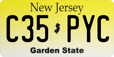 NJ license plate C35PYC