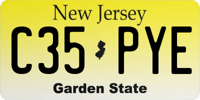 NJ license plate C35PYE