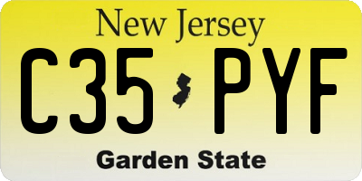 NJ license plate C35PYF