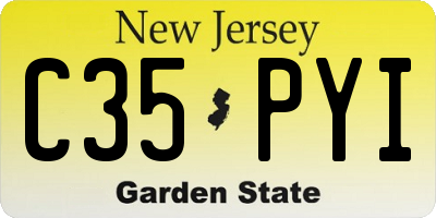 NJ license plate C35PYI