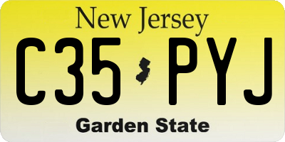 NJ license plate C35PYJ