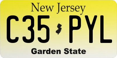 NJ license plate C35PYL