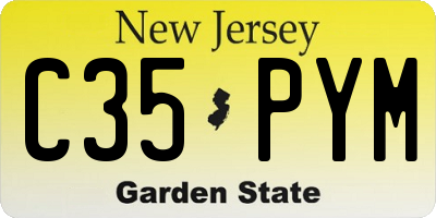 NJ license plate C35PYM