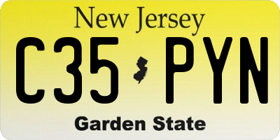 NJ license plate C35PYN