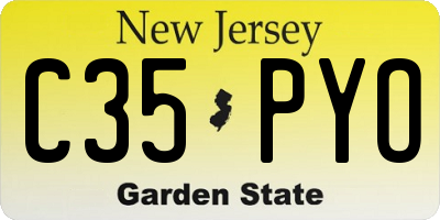 NJ license plate C35PYO