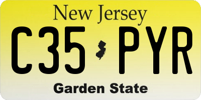 NJ license plate C35PYR