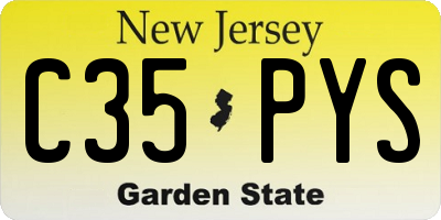 NJ license plate C35PYS