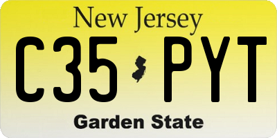 NJ license plate C35PYT