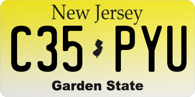 NJ license plate C35PYU