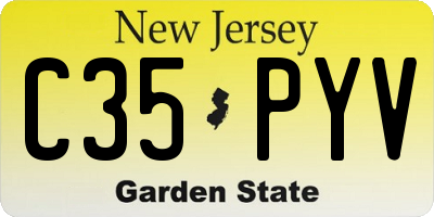 NJ license plate C35PYV