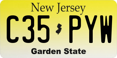 NJ license plate C35PYW