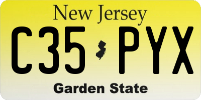 NJ license plate C35PYX