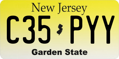 NJ license plate C35PYY