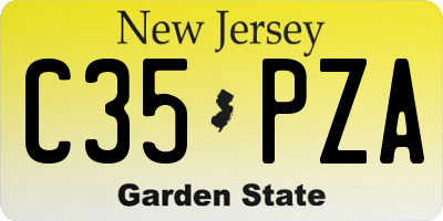 NJ license plate C35PZA