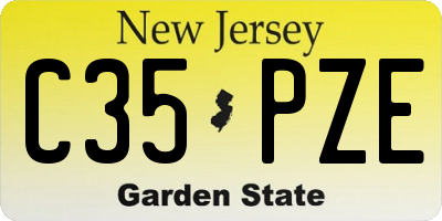 NJ license plate C35PZE