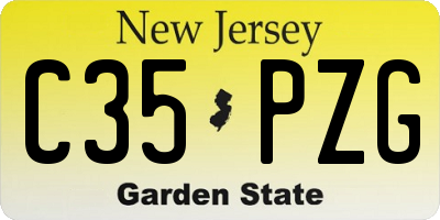 NJ license plate C35PZG