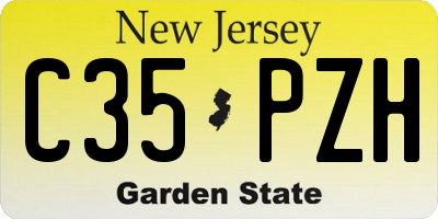 NJ license plate C35PZH