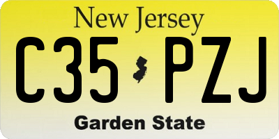 NJ license plate C35PZJ