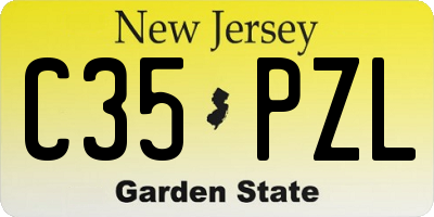 NJ license plate C35PZL