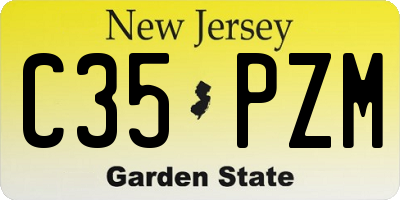 NJ license plate C35PZM