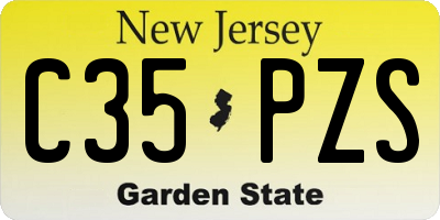 NJ license plate C35PZS
