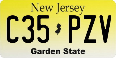 NJ license plate C35PZV