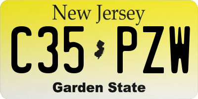 NJ license plate C35PZW