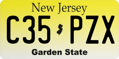 NJ license plate C35PZX