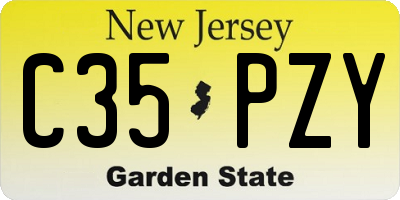 NJ license plate C35PZY