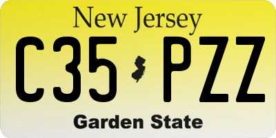 NJ license plate C35PZZ