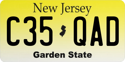 NJ license plate C35QAD