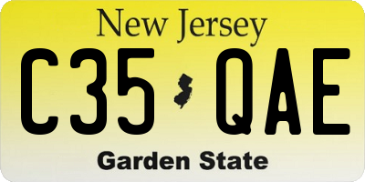 NJ license plate C35QAE