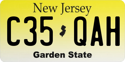 NJ license plate C35QAH