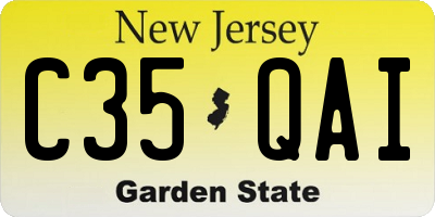 NJ license plate C35QAI