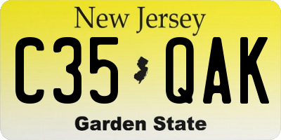 NJ license plate C35QAK