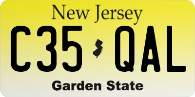 NJ license plate C35QAL